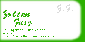 zoltan fusz business card