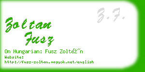 zoltan fusz business card